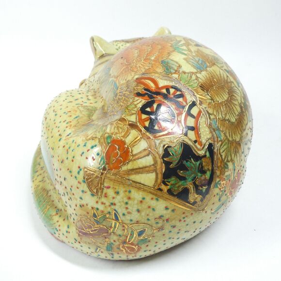 Royal Satsuma Japanese Porcelain Cat Figurine Sculpture 10" Vintage Handpainted - Picture 4 of 12